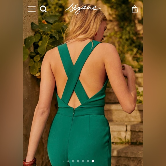 Sezane Sky Jumpsuit in emerald green size 4 (EU 36) - Picture 4 of 10